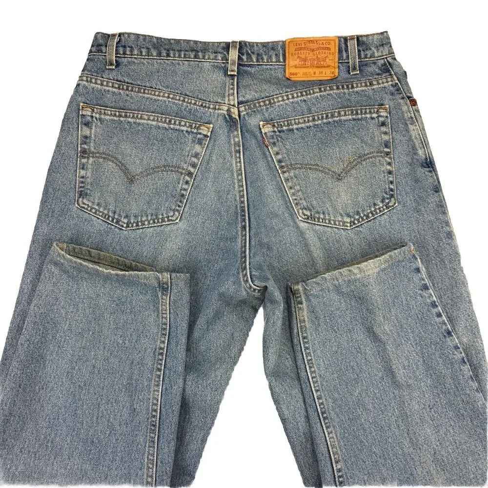 Vintage USA Levi's 560 Denim Jeans Blue Mens Size 38x34‎ (Fit 38x30) 1996 Loose
